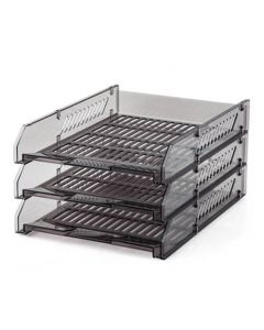 ถาดเอกสารพลาสติก เทาใส ออร์ก้า L-3