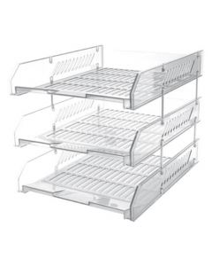 ถาดเอกสารพลาสติก ขาวใส ออร์ก้า L-3