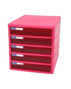 ตู้เอกสาร 5 ชั้น โครงชมพูลิ้นชักชมพูใส ออร์ก้า TCB-5