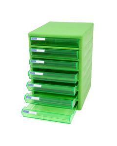 ตู้เอกสาร 7 ชั้น โครงเขียวลิ้นชักเขียวใส ออร์ก้า TCB-7