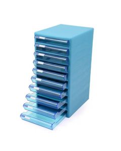 ตู้เอกสาร 10 ชั้น โครงฟ้าลิ้นชักฟ้าใส ออร์ก้า TCB-10