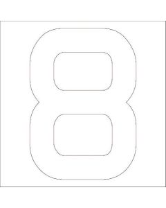 สติ๊กเกอร์ไดคัท เบอร์ 8 ตัวอักษร สูง 100 มม. สีขาว