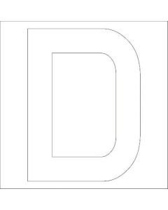 สติ๊กเกอร์ไดคัท ตัวอักษรภาษาอังกฤษ D ตัวอักษรสูง 100มม. สีขาว