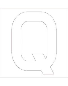 สติ๊กเกอร์ไดคัท ตัวอักษรภาษาอังกฤษ Q letter สูง 100mm สีขาว