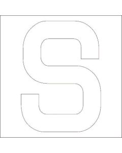 สติ๊กเกอร์ไดคัท ตัวอักษร S ตัวอักษร S สีขาว สูง 100mm