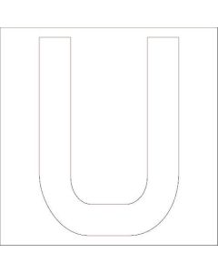 สติ๊กเกอร์ไดคัท ตัวอักษรภาษาอังกฤษ ตัวอักษร U สีขาว สูง 100 มม