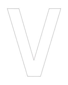 สติ๊กเกอร์ไดคัท ตัวอักษร V ตัวอักษร V สีขาว สูง 100mm