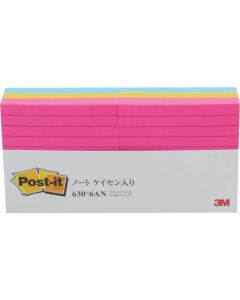 โพสต์-อิท (มีเส้นบรรทัด) 75X75มม. 100 แผ่น x 6 แผ่น คละ 3 สี