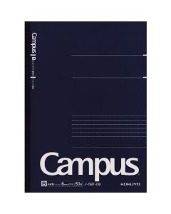 สมุดโน้ตแคมปัส (เส้นขีดจุด) กึ่ง B5 (เบอร์ 6) เส้นกว้าง 6 มม. 37 บรรทัด 50 แผ่น