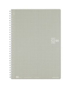 สมุดบันทึกซอฟต์ริงตาราง 80 แผ่น B5 สีเงิน