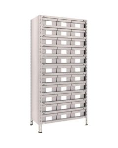 ชั้นวางของน้ำหนักเบา 875 x 450 x 1800 ลิ้นชักเรซิ่น NG ใหญ่ x 33 นีโอเกรย์