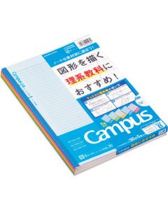 Campus (สายวิทยาศาสตร์มีจุด) กึ่ง B5 B วาดเส้น กว้าง 6 มม. 5 สี แพ็ค No-F3CBKNX5