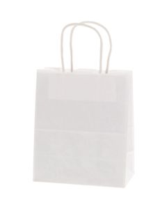 ถุงกระดาษสำหรับช้อปปิ้ง 25 ใบ ถุงใส่ของตกแต่ง 21-12 ใบ สีขาวล้วน