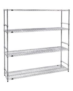 ตะแกรงสแตนเลส ขนาด กว้าง 1824 x ลึก 457 x สูง 1838 มม. 4 ชั้น พร้อมราวข้าง