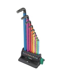 ชุดประแจหกเหลี่ยม 950/9 Hex Plus Multicolor 3 L ขนาดเมตริก พร้อมเลเซอร์สีดำ