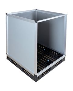 ชั้นวางสินค้าแบบวางซ้อนกันได้ พร้อมแผงด้านข้าง 3 ด้าน