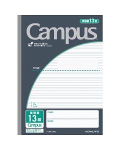 สมุดโน้ต Campus ขนาด Semi-B5 ปกกระดาษลายเส้นภาษาอังกฤษ 13 บรรทัด สีดำ เลขที่ 30F13ND