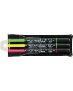 ปากกามาร์คเกอร์เรืองแสงคู่ Prefix ชุด 3 สี PM-L202-3S