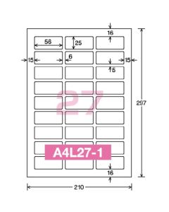 ป้ายกระดาษมันสำหรับ LBP & PPC ขนาด A4 บรรจุ 27 ป้าย 20 แผ่น LBP-G6927