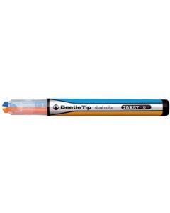 ปากกามาร์คเกอร์เรืองแสงคู่หัวด้วง สีส้ม x น้ำเงิน PM-L303-3