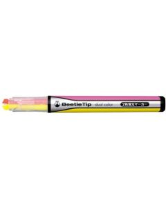 ปากกาเรืองแสงคู่หัวด้วง สีเหลือง x ชมพู PM-L303-1
