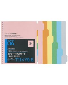 บัตรแบ่งสีสำหรับสลิปต่อเนื่อง สูง 11 ซม. x กว้าง 9 ซม. 2 ชุด ชุดละ 6 กอง EX-C916S