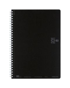 สมุดปกอ่อนแบบเส้นตรง B5 ลายจุด 80 แผ่น สีดำ Su-SV308BT-D