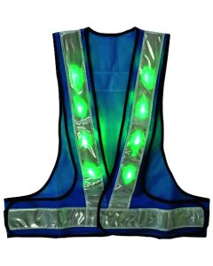 Vest With Green LED Blue/White