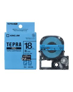 เทปพิมพ์อักษร TEPRA PRO Matte Color Label 18mm (Sky Blue Tape / Black Ink)
