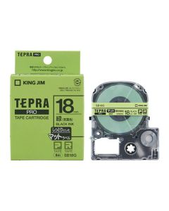เทปพิมพ์อักษร TEPRA PRO Matte Color Label 18mm (Lime Green Tape / Black Ink)