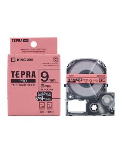 เทปพิมพ์อักษร TEPRA PRO Matte Color Label 9mm (Pink Tape / Black Ink)