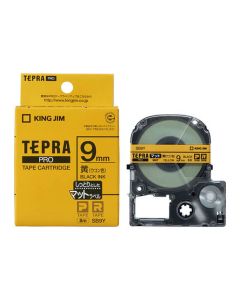 เทปพิมพ์อักษร TEPRA PRO Matte Color Label 9mm (Yellow Tape / Black Ink)