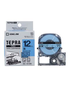 เทปพิมพ์อักษร TEPRA PRO Removable Label 12mm (Blue Tape / Black Ink)