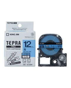 เทปพิมพ์อักษร TEPRA PRO Strong Adhesive Label 12mm (Blue Tape / Black Ink)