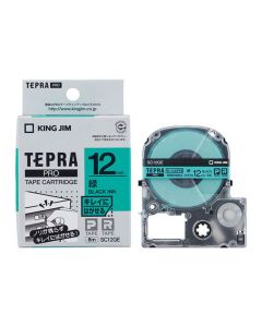 เทปพิมพ์อักษร TEPRA PRO Removable Label 12mm (Green Tape / Black Ink)