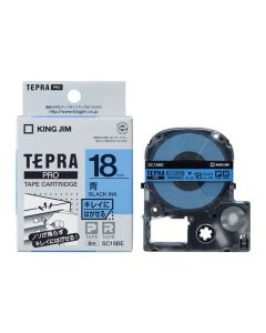 เทปพิมพ์อักษร TEPRA PRO Removable Label 18mm (Blue Tape / Black Ink)