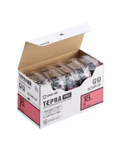 เทปพิมพ์อักษร TEPRA PRO Pastel Color Label 18mm (Red Tape / Black Ink) (5ชุด)