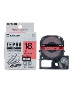 เทปพิมพ์อักษร TEPRA PRO Strong Adhesive Label 18mm (Red Tape / Black Ink)