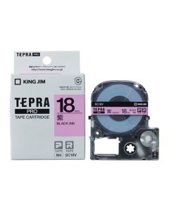 เทปพิมพ์อักษร TEPRA PRO Pastel Color Label 18mm (Purple Tape / Black Ink)