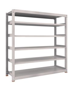 ชั้นวางเหล็ก รุ่น M5 สำหรับงานปานกลาง ขนาด 900 x 571 x สูง 1200 มม. 6 ชั้น แบบชิ้นเดียว พร้อมฐานเรซินกันสั่นสะเทือน สีเทานีโอ