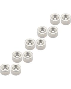 แม่เหล็กนีโอไดเมียมทรงกลมหัวจม ขนาดเส้นผ่านศูนย์กลางภายนอก 8 มม. x 5 มม. M2 บรรจุ 10 ชิ้น