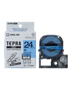 เทปพิมพ์อักษร TEPRA PRO Strong Adhesive Label 24mm (Blue Tape / Black Ink)