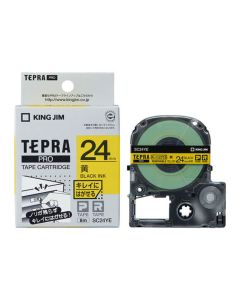 เทปพิมพ์อักษร TEPRA PRO Removable Label 24mm (Yellow Tape / Black Ink)