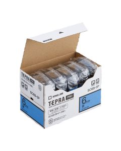 เทปพิมพ์อักษร TEPRA PRO Pastel Color Label 6mm (Blue Tape / Black Ink) (5ชุด)