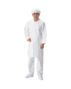 Tyvek เสื้อคลุมสีขาวแบบใช้แล้วทิ้ง L