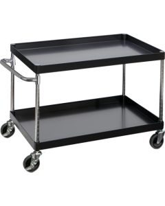 รถเข็นเครื่องมือ Phoenix Wagon เสียงรบกวนต่ำ ขนาด 900 x 600 x สูง 600 มม. 2 ชั้น สีดำ