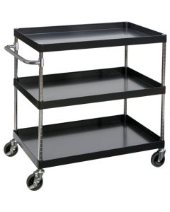 รถเข็นเครื่องมือ Phoenix Wagon เสียงรบกวนต่ำ ขนาด 900 x 600 x สูง 880 มม. 3 ชั้น สีดำ