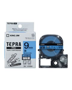 เทปพิมพ์อักษร TEPRA PRO Strong Adhesive Label 9mm (Blue Tape / Black Ink)