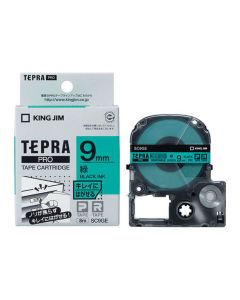 เทปพิมพ์อักษร TEPRA PRO Removable Label 9mm (Green Tape / Black Ink)
