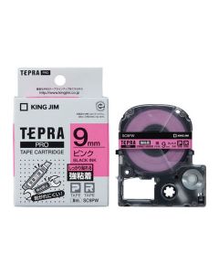 เทปพิมพ์อักษร TEPRA PRO Strong Adhesive Label 9mm (Pink Tape / Black Ink)